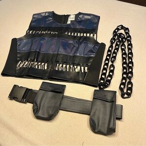 BIRDS OF PREY-HUNTRESS COSTUME 3pc Set-Top,Chain(plastic) & Belt Size Lg